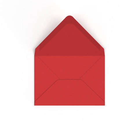 C6 Cherry Red British Made Gummed V-Flap Envelope (114 x 162mm)