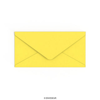 DL Sunflower Yellow British Made Gummed V-Flap Envelope (110 x 220mm)