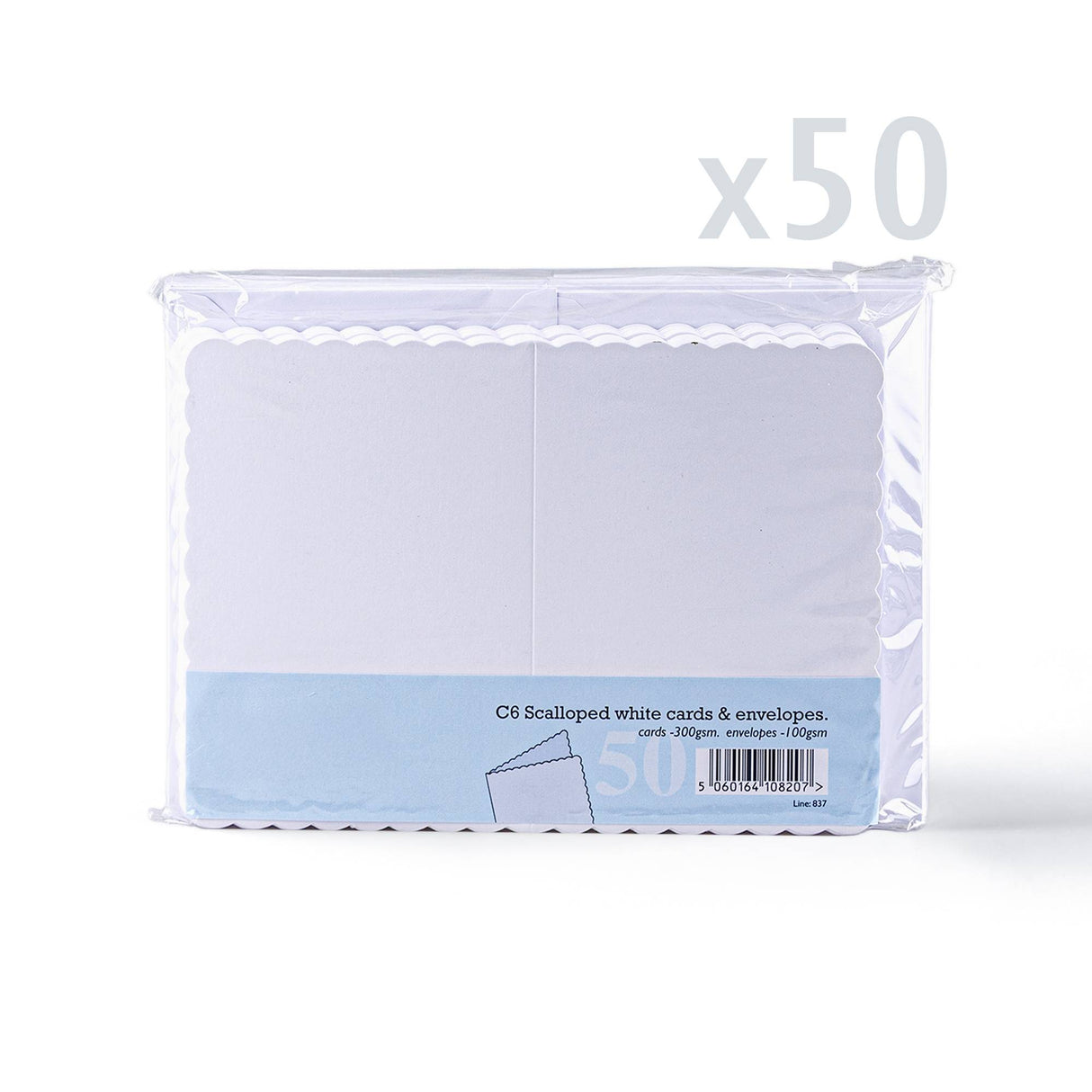 White Scalloped Cards & Envelopes Pack