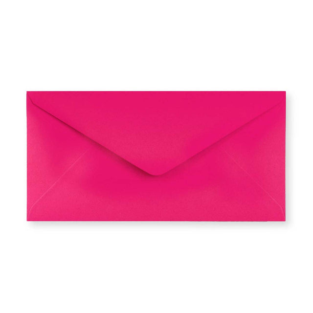 DL Fuschia Pink Gummed V-Flap Envelope (110 x 220mm)