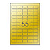 Rectangle Adhesive Labels Gold 36 x 22 mm (55 labels)