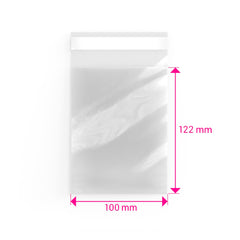 Cello Bags (Non-Header) Clear 122 x 100 mm
