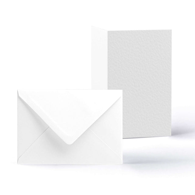 Hammered Cards & Envelopes Pack White 114x162 mm + 105x148 mm
