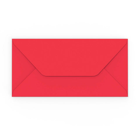 DL Dark Red Gummed V-Flap Envelope (110 x 220mm)